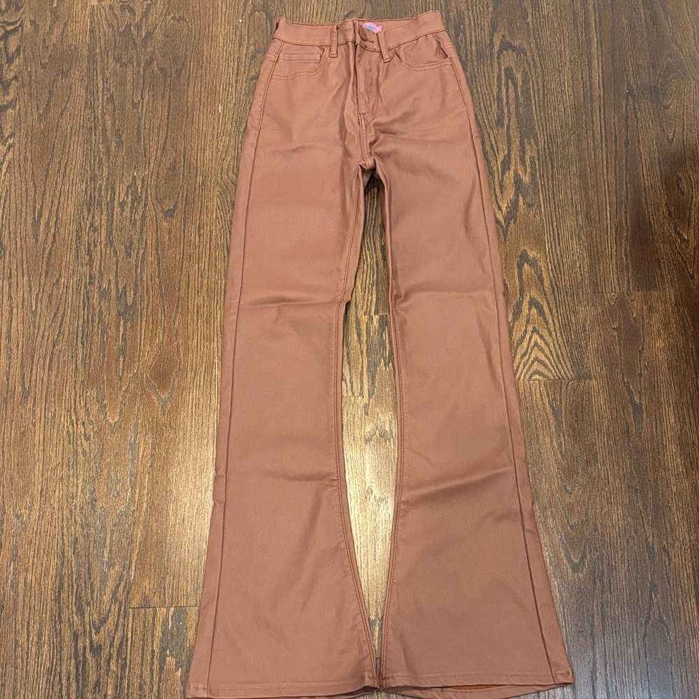 Edikted Women’s Leather Flare Pants Size X Small
